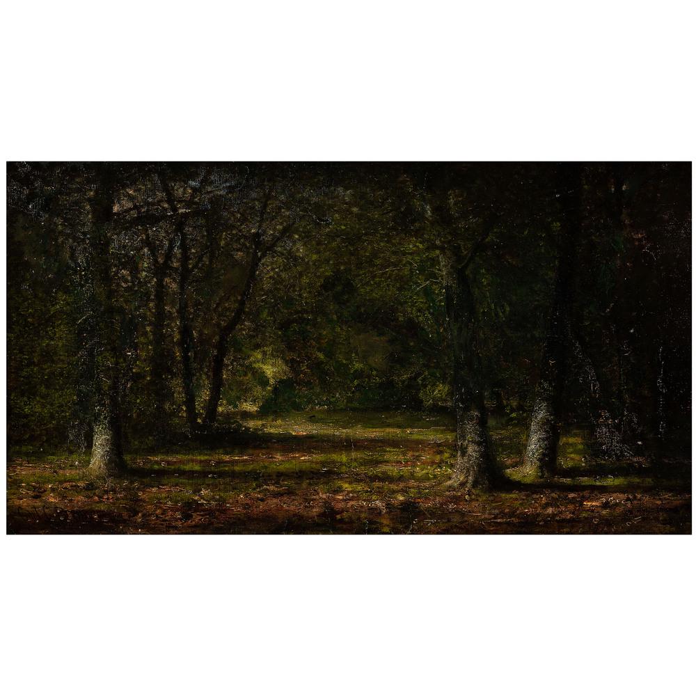 Carl Brenner (American, 1838-1888): A Forest Scene, 1883 oil on canvas laid on wood panel signed Carl Brenner and dated (lower left) 17 1/4 x 31 1/2 inches. Provenance: Property from Brown Brothers Automotive formerly Brown Brothers Cad