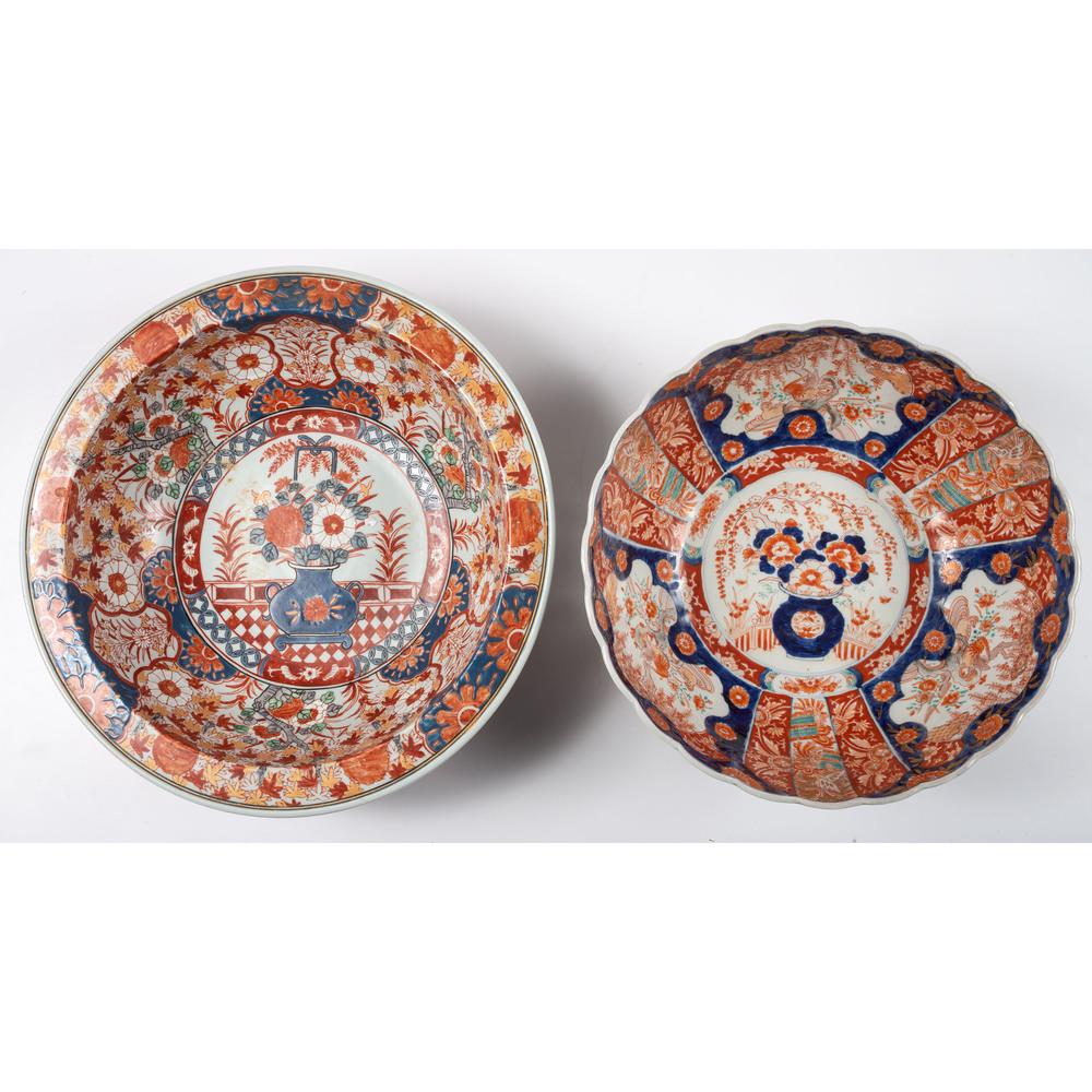 Two Japanese Imari Porcelain Bowls: 19th Century Height of larger 5 5/8 x diameter 13 1/2 inches. Provenance: Property from the Estate of James A. Sanders, Evansville, Indiana Hindman is honored to present property from the Estate of Ja