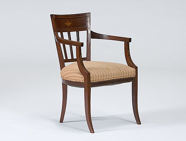 Continental Neoclassical Inlaid Armchair 