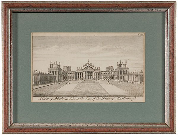 Blenheim House, Seat of the Duke of Marlborough: Blenheim House, the Seat of the Duke of Marlborough Engraving Engraving on laid paper, unsigned; 4 x 7.25 in. with stamp on verso Miller Gallery, Cincinnati, OH.
