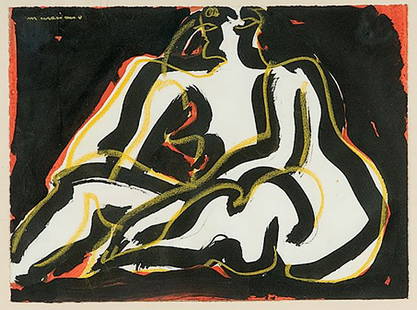 Nicholas Marsicano (American, 1908-1991), Figure : Nicholas Marsicano (American, 1908-1991), Figure Ink, acrylic and pastel on paper, signed u.l.; 9.5 x 13 in.