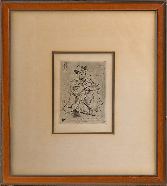 Portrait of Hanged Man, Paul Cezanne, Etching: Portrait of Hanged Man, Paul Cezanne, Etching on Paper, Paul Cezanne (French, 1839-1906), titled Portrait of Guillaumin, unsigned; 6 x 4 in. and accompanied with authentic appraisal information from P