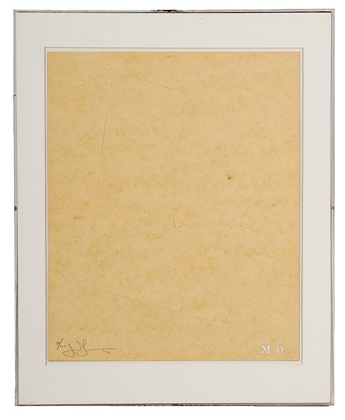Jasper Johns, Laser Cut on Paper : Jasper Johns, Laser Cut on Paper, Jasper Johns (American, b. 1930), titled M.D. l.r., signed and dated 74 l.l.; 22 x 18 in. Ex Carl Solway Gallery, Cincinnati OH