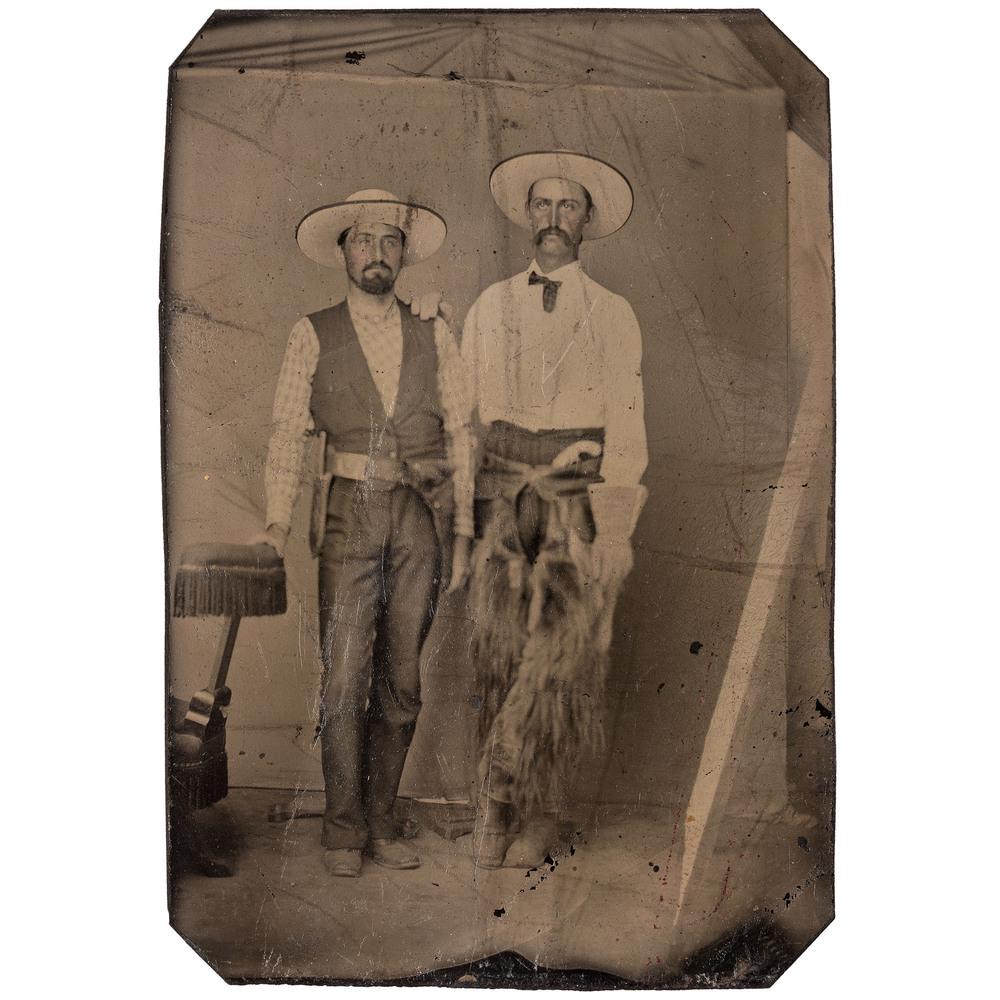 [WESTERN AMERICANA]. Tintype of Jacob "Jake" Q. Shoup, (1 of 5)