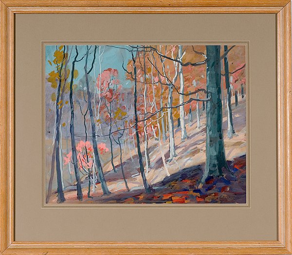 Landscape by George Herbert Baker, Gouache : Landscape by George Herbert Baker, Gouache George Herbert Baker (American, 1878-1943), signed l.r.; 15 x 18.75 in.
