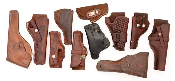 WWII American Pistol Holsters, Lot of 11 : WWII American Pistol Holsters, Lot of 11 Includes a "Slim Jim" holster; Model 1911 holster.