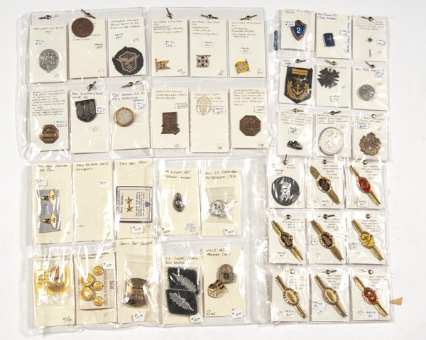 Lot of 40 Nazi "Tinnies" and East German Insignia : Lot of 40 Nazi "Tinnies" and East German Insignia from WWII through Korea
