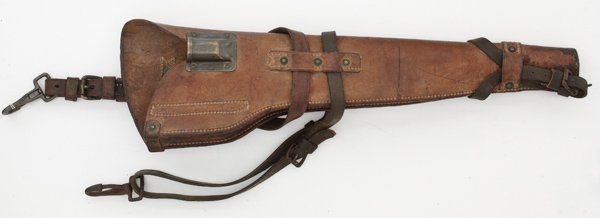 WWII American M-1 Carbine Leather Scabbard,: WWII American M-1 Carbine Leather Scabbard Complete with retaining straps.