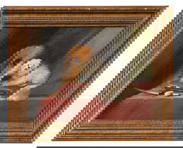 Portrait of Dogs Attributed to William F. Callaway: Portrait of Dogs Attributed to William F. Callaway, Oil on Canvas William Frederick Callaway (British, active 1851-1888), signed and dated 88 l.r.; 13.75 x 17.5 in.