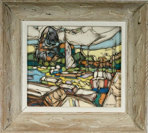 Abstract Landscape by Tim Meier, Acrylic on Board : Abstract Landscape by Tim Meier, Acrylic on Board Tim Meier (American, 20th century), signed l.r.; 14.5 x 12.5 in. Van Zelst Estate