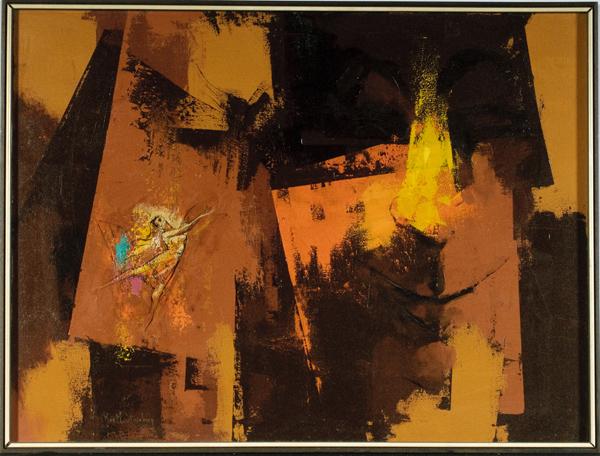 Abstract Expressionist Painting by Roy Steinberg, : Abstract Expressionist Painting by Roy Steinberg, Acrylic on Canvas Roy Steinberg (American, 20th century), signed l.l.; 39.5 x 29.75 in. Steinberg's work has been exhibited in New Jersey and New Yo