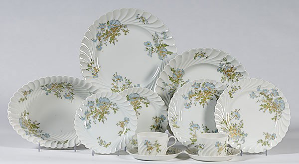Haviland Limoges "Margaux" China : Haviland Limoges "Margaux" China French, 20th century, a sixty-two piece set of Haviland Limoges "Margaux" dinnerware, including twelve each of dinner plates, salad plates, bread and butter plates, 