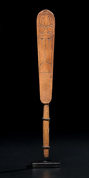 Northwest Coast Soapberrry Spoon : Northwest Coast Soapberrry Spoon Carved with a stylized beaver on scoop, length 13.5 in.; ca 1900.