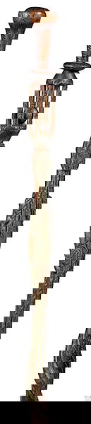 Alligator and Snake Folk Art Cane : Alligator and Snake Folk Art Cane American, early 20th century. An alligator and snake folk art cane or walking stick. Entirely hand-carved, having chipped carved decoration throughout and covered i