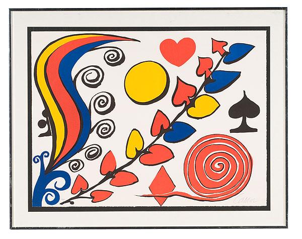 Swirls and Hearts by Alexander Calder, Lithograph : Swirls and Hearts by Alexander Calder, Lithograph Alexander Calder (American, 1898-1976), signed l.r., numbered 39/90 l.l.; 22.75 x 30.5 in.