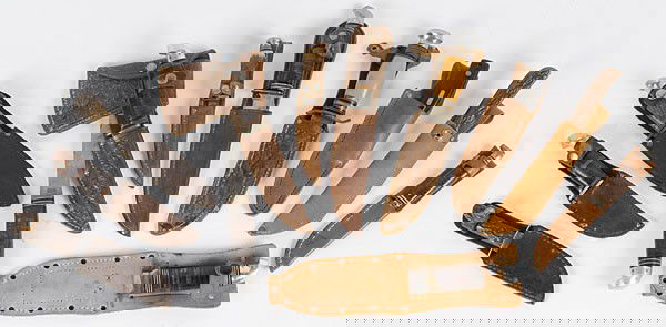 Vintage Sheath Knives, Lot of 11 : Vintage Sheath Knives, Lot of 11 Makers include Remington, Schrade Walden, Western, etc. Also included is a combo set with hatchet.