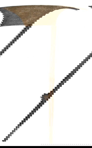 Philippine 19th Century Kalinga Headhunter Axe : Philippine 19th Century Kalinga Headhunter Axe 12.5" head, 20" overall length. Wooden handle with nice rich patina and nickel-silver finial.