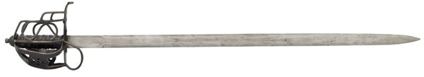 Scottish Basket Hilt Pierced S-Guard Sword : Scottish Basket Hilt Pierced S-Guard Sword Ca 1800. 33.5" blade, iron mounts. Retains all of its wire, but missing all of the shagreen wraps.