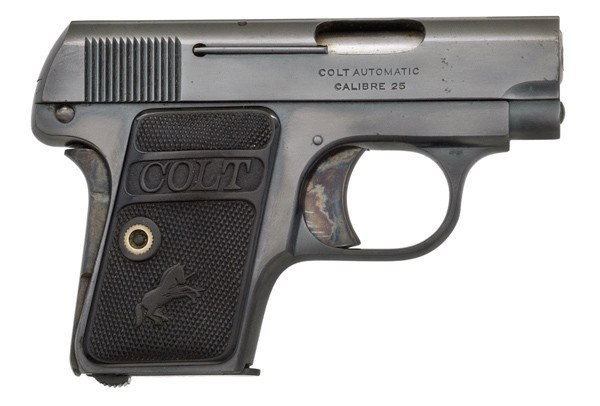*Colt Model 1908 Pistol : *Colt Model 1908 Pistol .25 ACP cal., 2" barrel, S/N 284645. Blue finish, two-tone magazine, case colored safety and trigger.