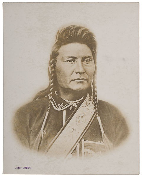 D.F. Barry Portrait of Chief Joseph : D.F. Barry Portrait of Chief Joseph An enlarged portrait of the Nez Perce leader stamped Chief Joseph at lower left, with D.F. Barry, Superior, Wis. tag attached to verso; 8 x 10 in. Nez Perce Cam