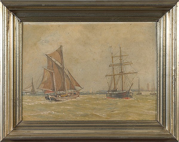Ship Scene by Franz X. Wolfle (1887-1972) : Ship Scene by Franz X. Wolfle (1887-1972) Franz X. Wolfle (German, 1887-1972), signed l.r., 13.5 x 18.25 in.
