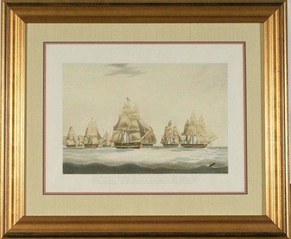 East Indian Co. Ship by W.J. Huggins : East Indian Co. Ship by W.J. Huggins William John Huggins (British, 1781-1845), engraving titled The Honorable East Indian Co. Ship, Inglis in lower margin, published by Huggins July 1832; 14.5 x 21
