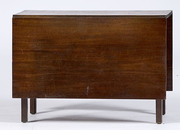 Chippendale Drop Leaf Table : Chippendale Drop Leaf Table American, New England, 18th century. A Chippendale walnut drop leaf table with barrel jointed leaves supported by quadrangular legs; ht. 29.5, wd. 42, dp. (closed) 19.25