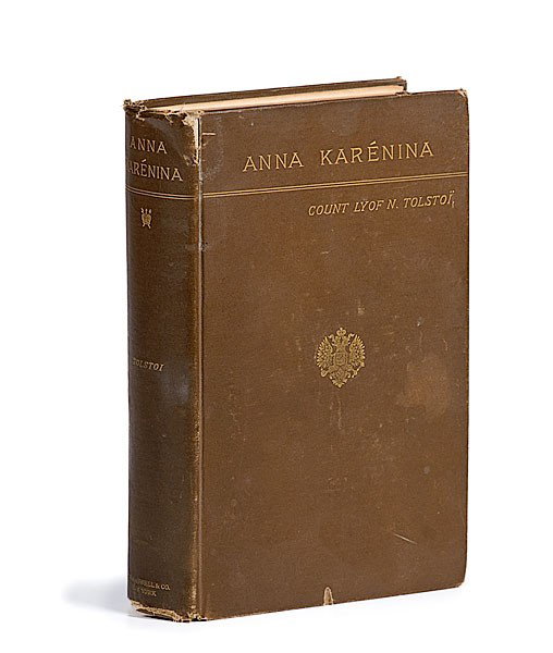 1st Edition Translated Anna Karenina, Tolstoy : 1st Edition Translated Anna Karenina, Tolstoy Tolstoi, Lyof (Leon) N. Anna Karenina. In Eight Parts. New York: Thomas Y. Crowell & Co., 1886. Translated by Nathan Haskell Dole. 8vo, brown cloth with