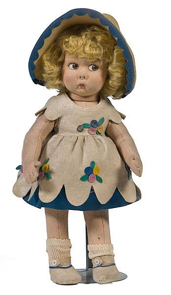 Lenci Doll : Lenci Doll Italian Lenci doll with side glancing brown eyes, jointed arms and legs, disk jointed neck, 16 in.