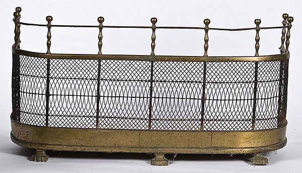 Regency Brass and Wire Fender : Regency Brass and Wire Fender English, 19th century, a diminutive brass and wire fender; ht. 18.75, lg. 37.5, dp. 13 in.