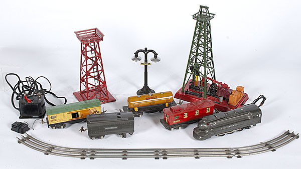Lionel O Guage Train Set : Lionel O Guage Train Set American, first half 20th century. Prewar Lionel train set includes the following cars in original boxes: locomotive #1668, boxcar #1679, tank car #1680, caboose #1682, and