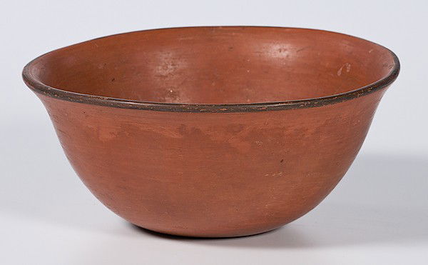 Hopi Redware Bowl : Hopi Redware Bowl single band of black accentuates the slightly flared rim, height 4.5 in. x diameter 11 in. mid-20th century