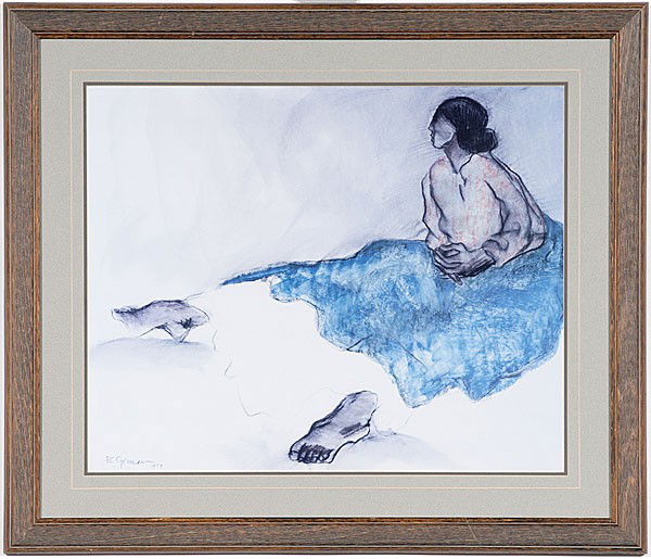 R.C. Gorman (American, 1932-2005) : R.C. Gorman (American, 1932-2005) Portrait print signed and dated 1977 l.l. 18.75 x 23.25 in.