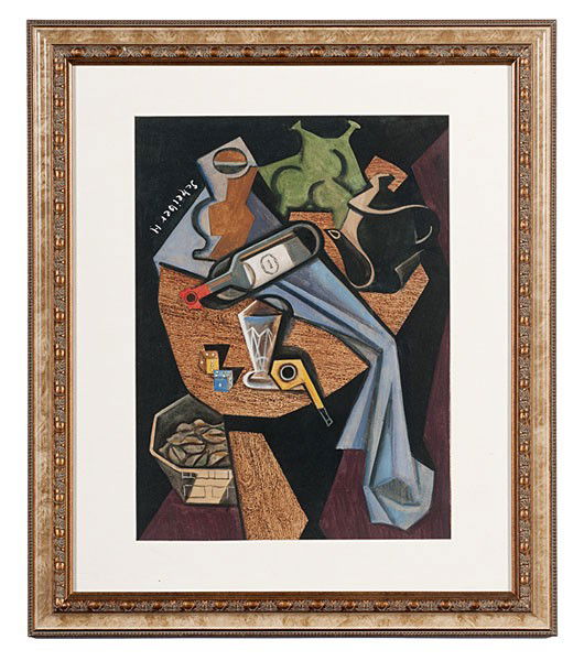 Cubist Still Life by Hugo Scheiber, Tempera on Pap: Cubist Still Life by Hugo Scheiber, Tempera on Paper Hugo Scheiber (Hungarian, 1873-1950), signed and dated 14 l.r.; 18.75 x 13.75 in.