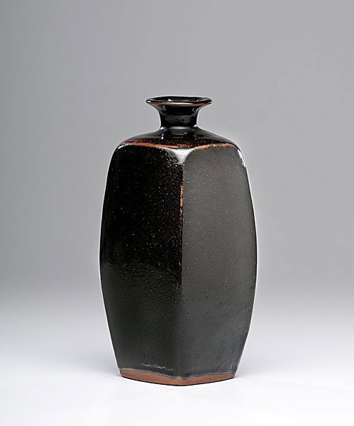 Masterworks: Bernard Leach Tenmoku Bottle : Bernard Leach (1887-1979, Hong Kong) Tenmoku Bottle ca 1958 Earthenware; ht. 15 in. Leach is considered to be the father of the studio pottery movement albeit with a strongly Asian bias to his philo