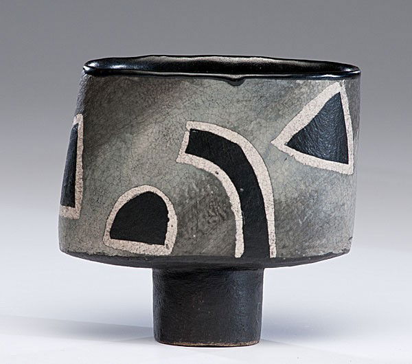 Masterworks: John Maltby Pedestal Vase : John Maltby (Born 1936, England) Pedestal Vase ca 1984 Stoneware; ht. 5.75 in. John Maltby studied sculpture at Leicester and at Goldsmith's College, London before working with David Leach, at Bovey