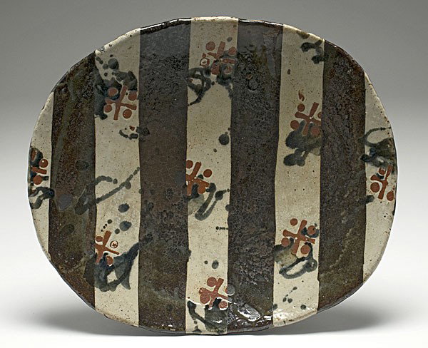 Potters' Market: John Maltby Large Oval Platter : John Maltby (Born 1936, England) Large Oval Platter ca 1987 Stoneware; wd. 17 in. Signed. From the Collection of Dorothy Miner.
