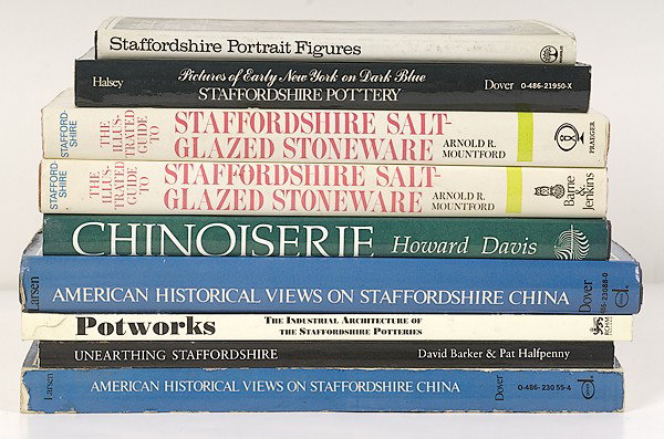 Miner Library: [BRITISH] Staffordshire Pottery : [BRITISH] Staffordshire Pottery British, includes eight books on Staffordshire Pottery: two copies of Arnold R. Mountford, Staffordshire Salt-Glazed Stoneware R.T. Haines Halsey, Staffordshire Potte