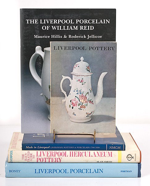 Miner Library: [BRITISH] Liverpool Pottery : [BRITISH] Liverpool Pottery British, includes five books on Liverpool Pottery: Liverpool Pottery Maurice Hillis & Roderick Jellicoe, The Liverpool Porcelain of William Reid Alan Smith, The Illustrat