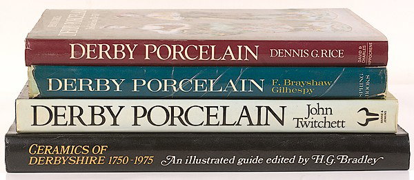 Miner Library: [BRITISH] Derby Porcelain : [BRITISH] Derby Porcelain British, includes four books on Derby Porcelain: John Twitchett, Derby Porcelain F. Brayshaw Gilhespy, Derby Porcelain Dennis G. Rice, Derby Porcelain: The Golden Years 175