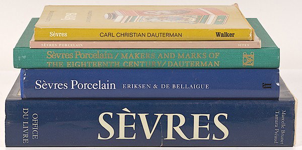Miner Library: [FRANCE] Sevres Porcelain : [FRANCE] Sevres Porcelain Lot of five books and catalogs of Sevres porcelain, including : Office du Livre, Sevres, Des Origines a nos jours, [French] Svend Eriksen and Goffrey De Bellaigue, Sevres P