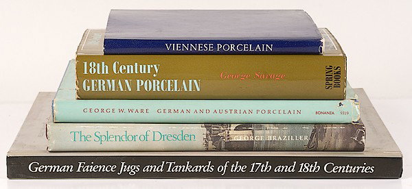 Miner Library: [GERMANY and AUSTRIA] Porcelain and: [GERMANY and AUSTRIA] Porcelain and Ceramics Lot of five books of German and Austrian porcelain and ceramics, including : Helmut Bosch, German Faience Jugs and Tankards of the 17th and 18th Centurie