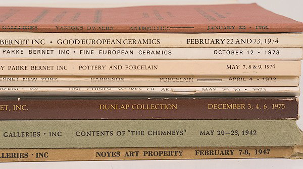 Miner Library: [AMERICAN] Sotheby Parke-Bernet Exh: [AMERICAN] Sotheby Parke-Bernet Exhibition Catalogues Includes twenty Sotheby Parke-Bernet, New York, NY auction catalogues: Entire Contents of "The Chimneys," 1942 European Ceramics, 1976 Egyptian,