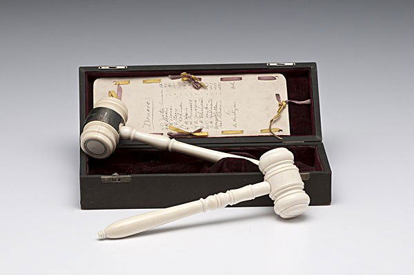 Continental Ivory Gavels : Continental Ivory Gavels Continental, a pair of ivory gavels, one in original case; largest lg. 10 in.
