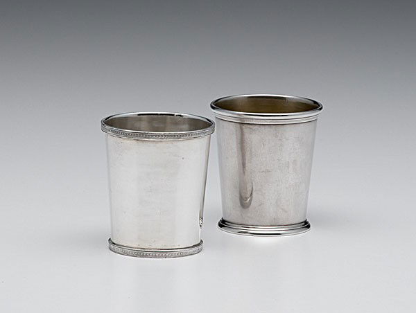 E & D Kinsey and John B. Akin Coin Julep Cups : E & D Kinsey and John B. Akin Coin Julep Cups Ohio and Kentucky, early 19th century. Two coin silver julep cups including one cup struck PKL / Standard for Peter Krider, Philadelphia, retailed by Jo