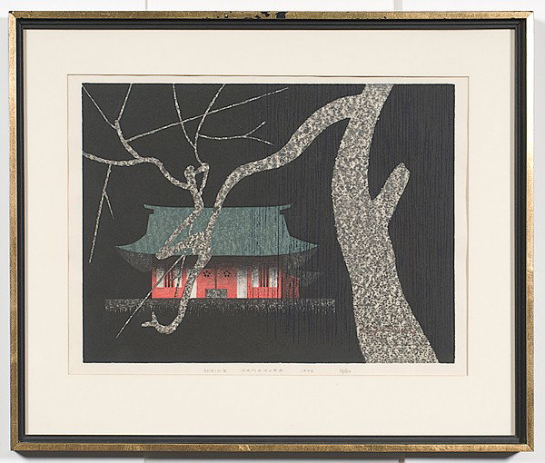 Shrine Kamakura by Kiyoshi Saito, Woodblock : Shrine Kamakura by Kiyoshi Saito, Woodblock Kiyoshi Saito (Japanese, 1907-1997), titled Shrine Kamakura in lower margin, dated 1972 lower margin, and marked 24/80 l.r., signed in print l.r.; 16 x 22