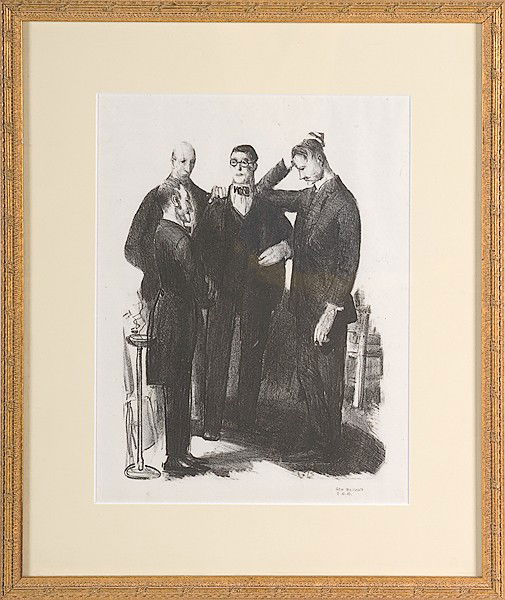Four Friends by George Bellows, Lithograph : Four Friends by George Bellows, Lithograph George Bellows (American, 1992-1925), signed by Jean Bellows Booth, a lithograph in the first state, 1921, edition of 13. Showing clockwise, Leon Kroll, th