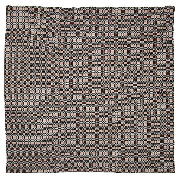 Overshot Coverlet : Overshot Coverlet Ca 1810-1820, 3 piece with 2 seams, wool and cotton; 100 x 94 in.