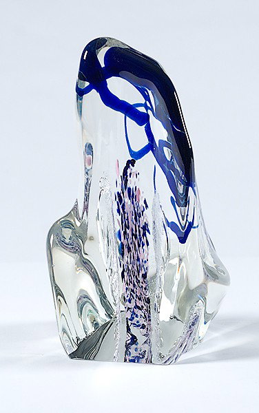 Glass Sculpture by Rollin Karg : Glass Sculpture by Rollin Karg American, 20th century, a glass sculpture signed Karg / 1992; ht. 10.5 in.