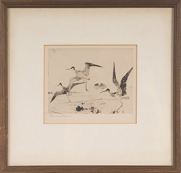 Yellowlegs by Frank W. Benson, Drypoint : Yellowlegs by Frank W. Benson, Drypoint Frank W. Benson (American, 1862-1951), signed l.l.; 4.5 x 5.25 in.
